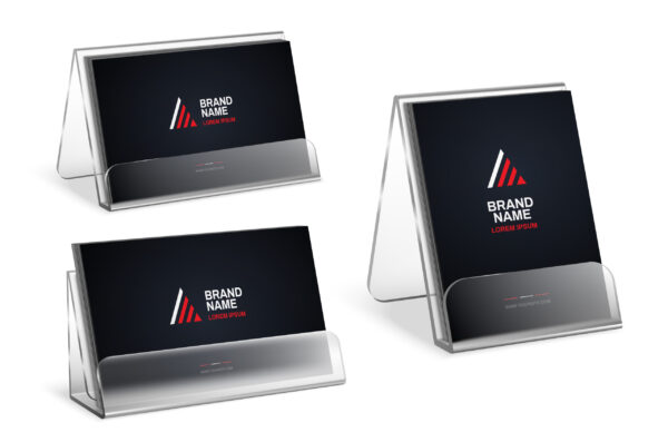 Transparent Plastic Desk Racks Set Panneaux de signalétique